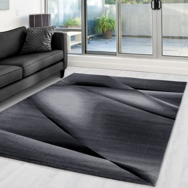 Miami Wave Modern Black Rug